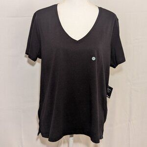 Eddie Bauer Black Coast and Climb Lightweight V-Neck T-Shirt Sz XL UPF 15 NWT